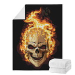 Burning Skull Print Blanket