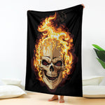 Burning Skull Print Blanket