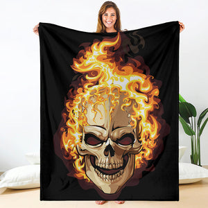 Burning Skull Print Blanket