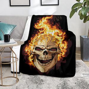 Burning Skull Print Blanket