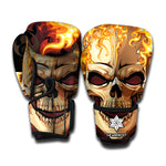 Burning Skull Print Boxing Gloves