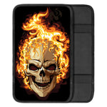 Burning Skull Print Car Center Console Cover