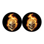 Burning Skull Print Car Coasters