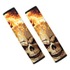 Burning Skull Print Car Seat Belt Covers