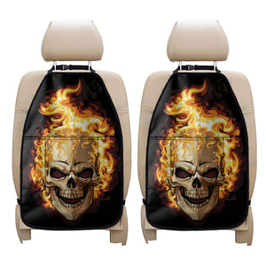 Burning Skull Print Car Seat Organizers