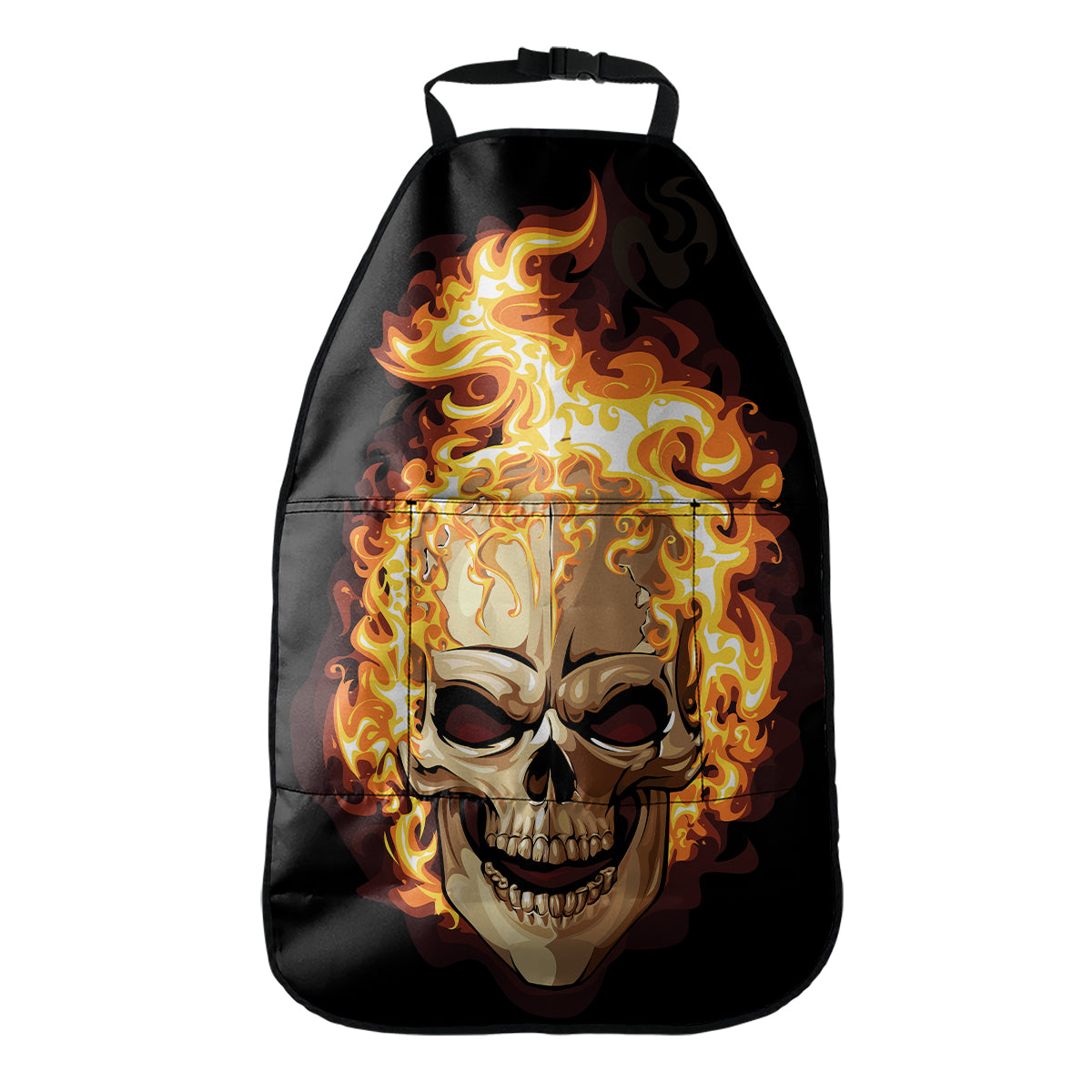 Burning Skull Print Car Seat Organizers