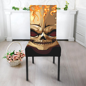 Burning Skull Print Dining Chair Slipcover