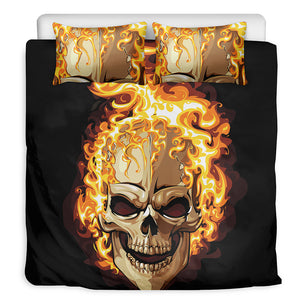 Burning Skull Print Duvet Cover Bedding Set