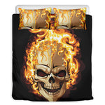 Burning Skull Print Duvet Cover Bedding Set