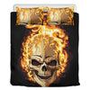 Burning Skull Print Duvet Cover Bedding Set