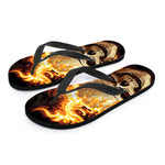 Burning Skull Print Flip Flops