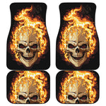 Burning Skull Print Front and Back Car Floor Mats