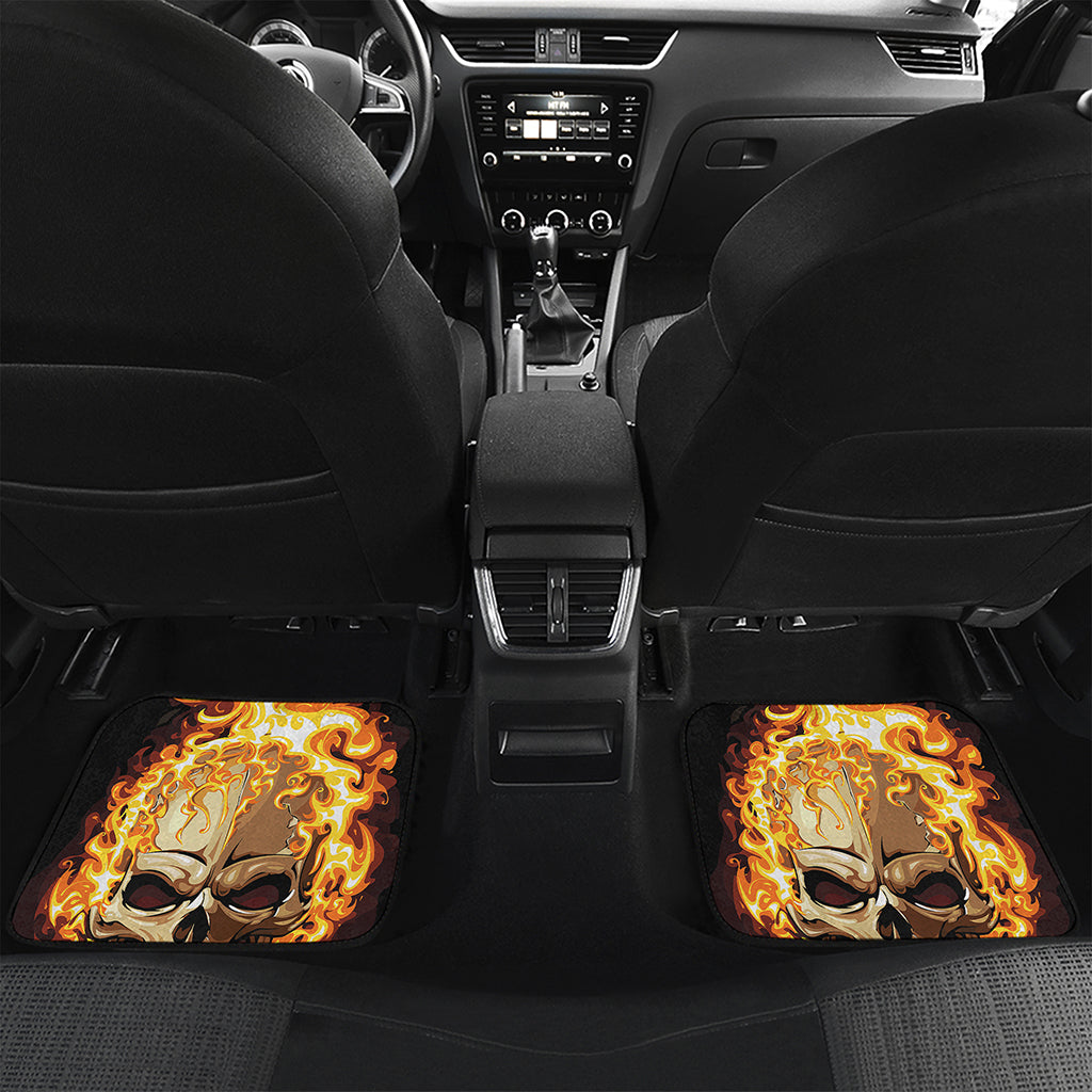 Burning Skull Print Front and Back Car Floor Mats