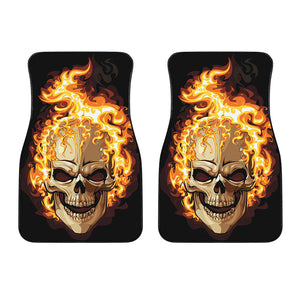 Burning Skull Print Front Car Floor Mats