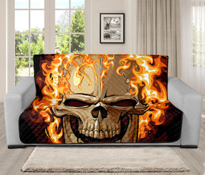 Burning Skull Print Futon Protector