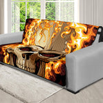 Burning Skull Print Futon Protector