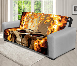 Burning Skull Print Futon Protector