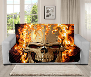 Burning Skull Print Futon Protector