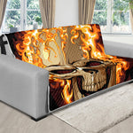 Burning Skull Print Futon Protector