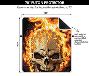 Burning Skull Print Futon Protector