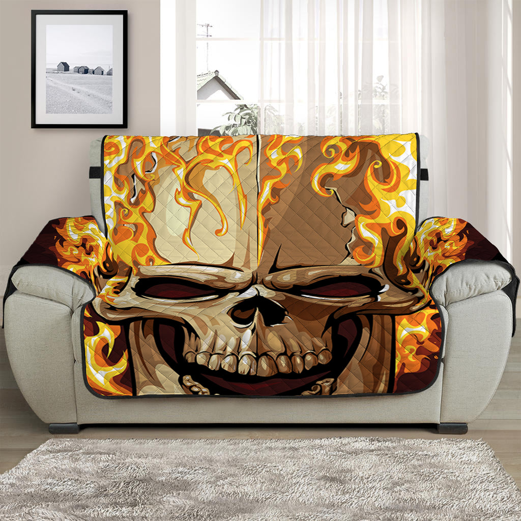 Burning Skull Print Half Sofa Protector