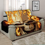 Burning Skull Print Half Sofa Protector