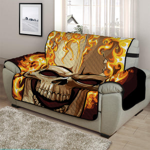 Burning Skull Print Half Sofa Protector