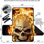 Burning Skull Print Half Sofa Protector