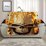 Burning Skull Print Half Sofa Protector