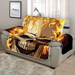 Burning Skull Print Half Sofa Protector