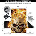 Burning Skull Print Half Sofa Protector