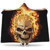 Burning Skull Print Hooded Blanket