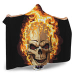 Burning Skull Print Hooded Blanket