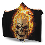 Burning Skull Print Hooded Blanket