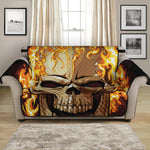 Burning Skull Print Loveseat Protector