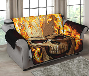 Burning Skull Print Loveseat Protector