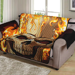 Burning Skull Print Loveseat Protector