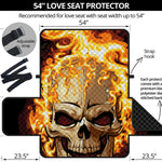 Burning Skull Print Loveseat Protector