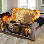 Burning Skull Print Loveseat Protector