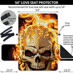 Burning Skull Print Loveseat Protector