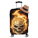 Burning Skull Print Luggage Cover