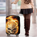 Burning Skull Print Luggage Cover