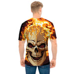 Burning Skull Print Men's T-Shirt