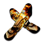 Burning Skull Print Muay Thai Shin Guard