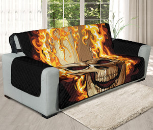 Burning Skull Print Oversized Sofa Protector