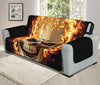 Burning Skull Print Oversized Sofa Protector