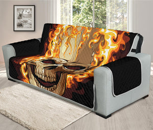 Burning Skull Print Oversized Sofa Protector