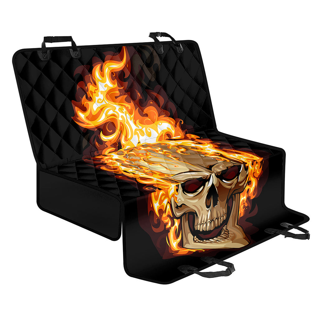 Burning Skull Print Pet Car Back Seat Cover