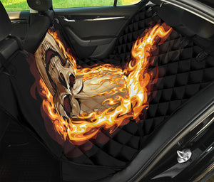 Burning Skull Print Pet Car Back Seat Cover