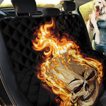 Burning Skull Print Pet Car Back Seat Cover